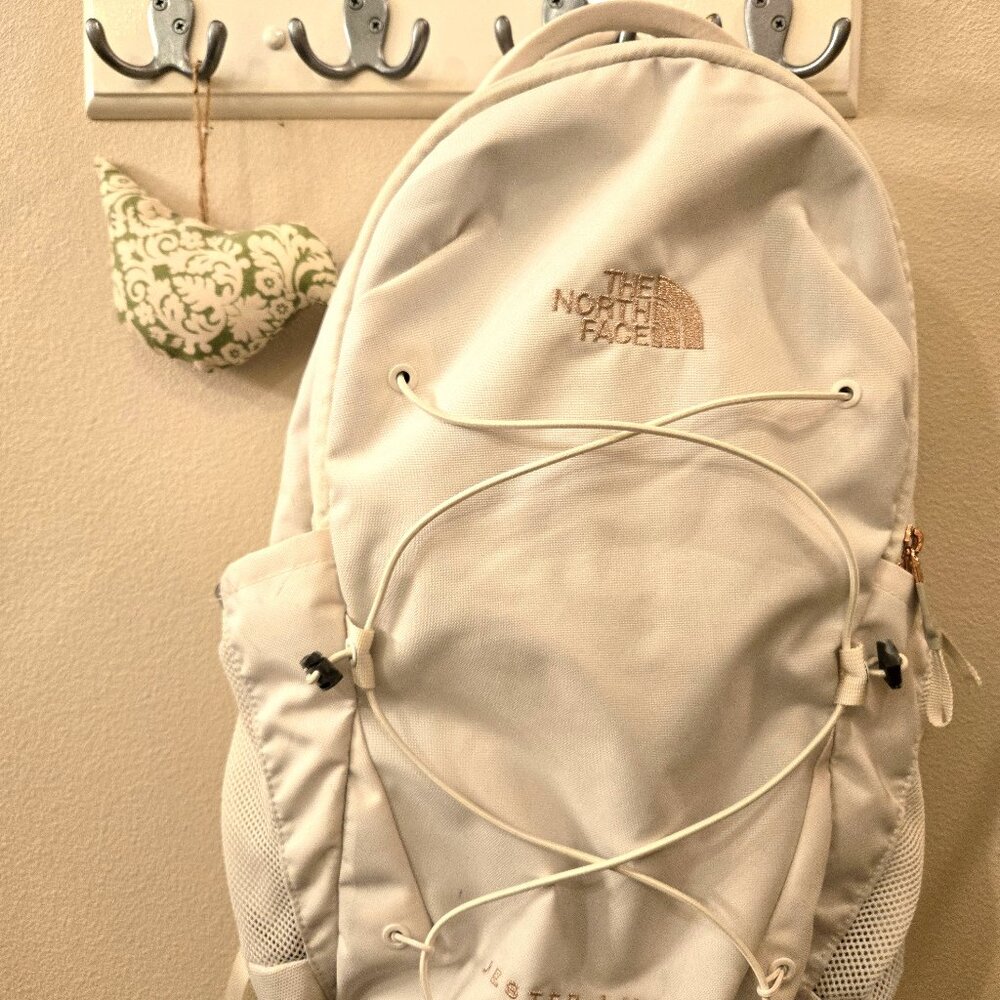 The North Face Women’s Jester Luxe Backpack | White & Pink | Laptop Sleeve